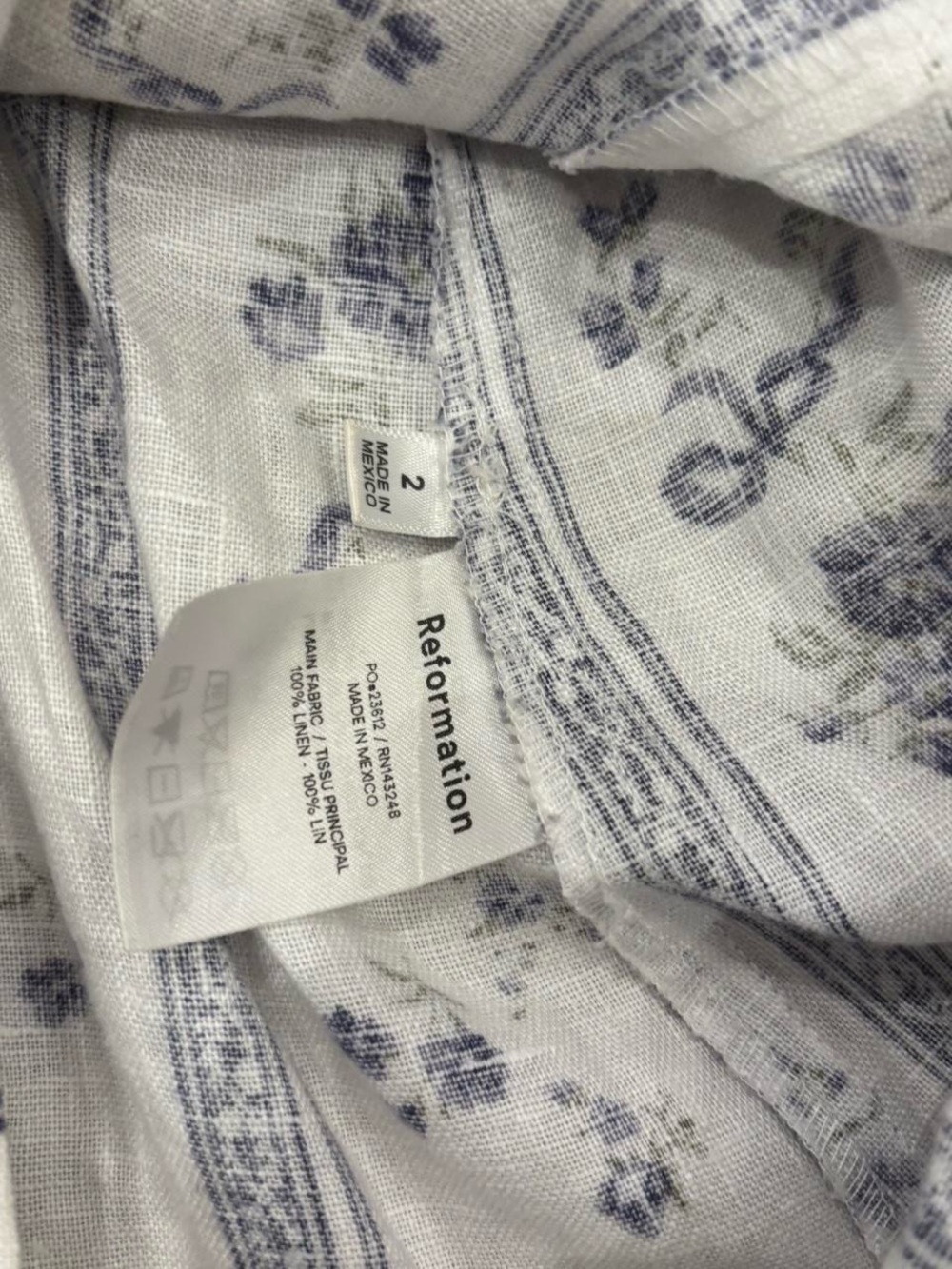 Reformation Brigette Linen dress in Roquefort - Picture 6 of 7